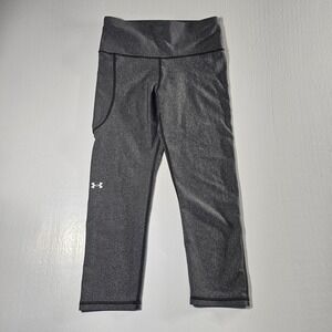 Women's Gray Under Armour Heatgear Compression Leggings Size Small W/ Pocket